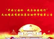 “中央公園杯·我與祖國同行” 文化精品有獎征集活動評審結果公告